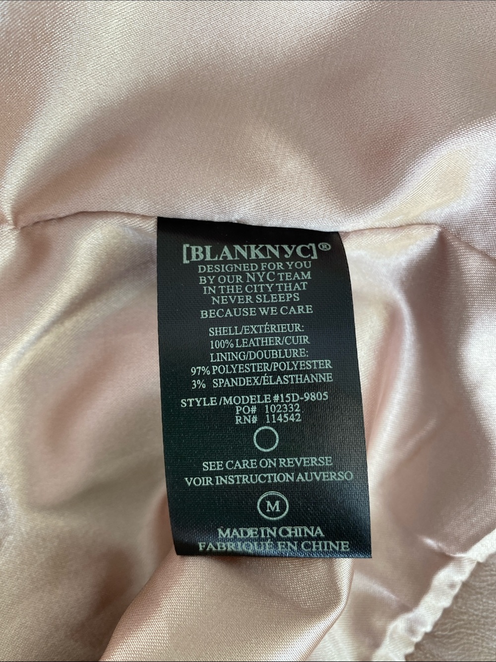 NWOT BlankNYC Womens Leather Moto Jacket - Blush Pink - Picture 5 of 5